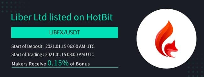LiberLtd's tweet photo. Notification: Libfx is listed on Hotbit
Dear the whole Liber community,
Now, Libfx is listed on Hotbit
https://t.co/U7DQbRKppD
#libfx100, #libfx, #liberltd https://t.co/rloiBT3CXX