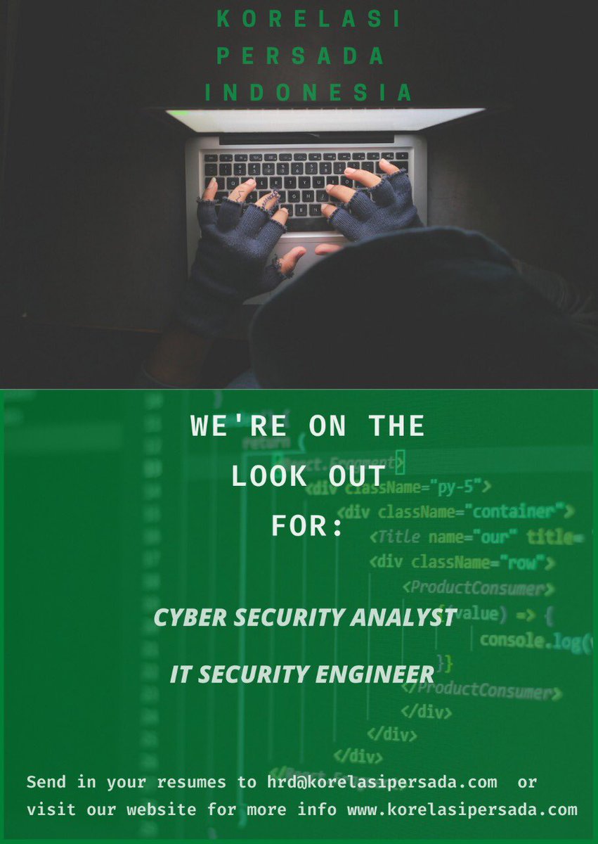 We’re Hiring! #jobseekers #lowongankerja #cybersecurity #ITSecurity