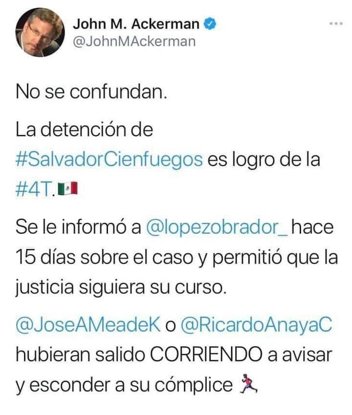 misael199695's tweet photo. @ChumelTorres Si la captura fue logro de la 4T, la exoneración es culpa de los gobiernos anteriores??? A ver con qué se la sacan. https://t.co/8jHZu32jnD