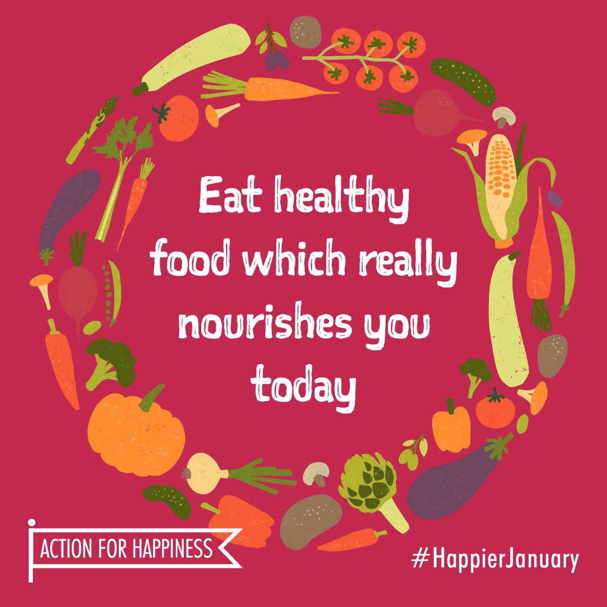 actionhappiness's tweet photo. Happier January - Day 15: Eat healthy food which really nourishes you today 🥗🥑🍎🥦🥘 https://t.co/BNZ1raMDGH #HappierJanuary https://t.co/AAJ7ielAV3