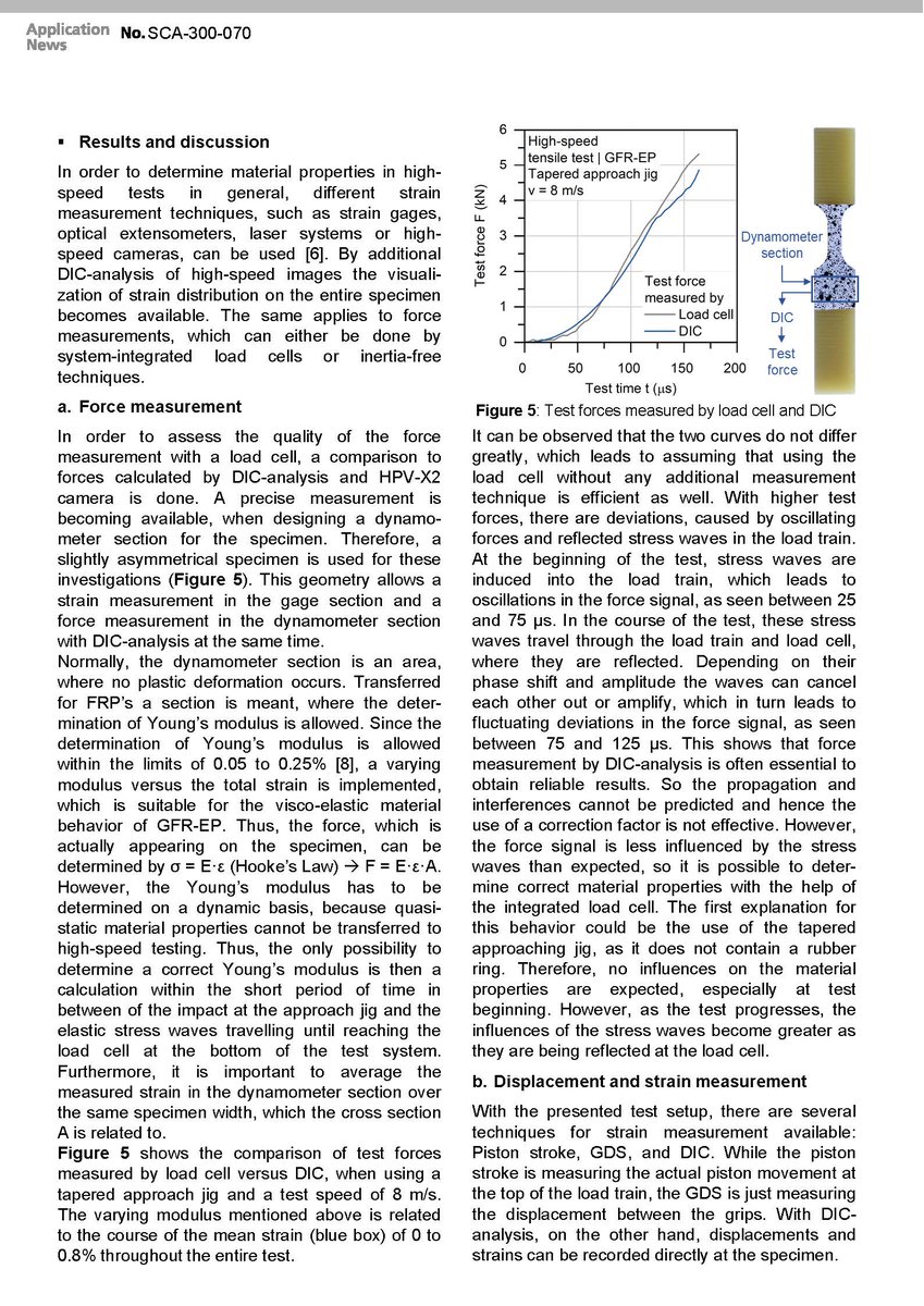 OleScience's tweet image. 𝗛𝗜𝗧𝗦 - Development of a holistic approach for force and strain measurements in high-speed tests. Our new application with advanced measurements using HITS-T10 high-speed tensile system and HPV-X2 with DIC-analysis. #materialtesting #highspeedtesting 
shimadzu.eu/hyper-vision-h…