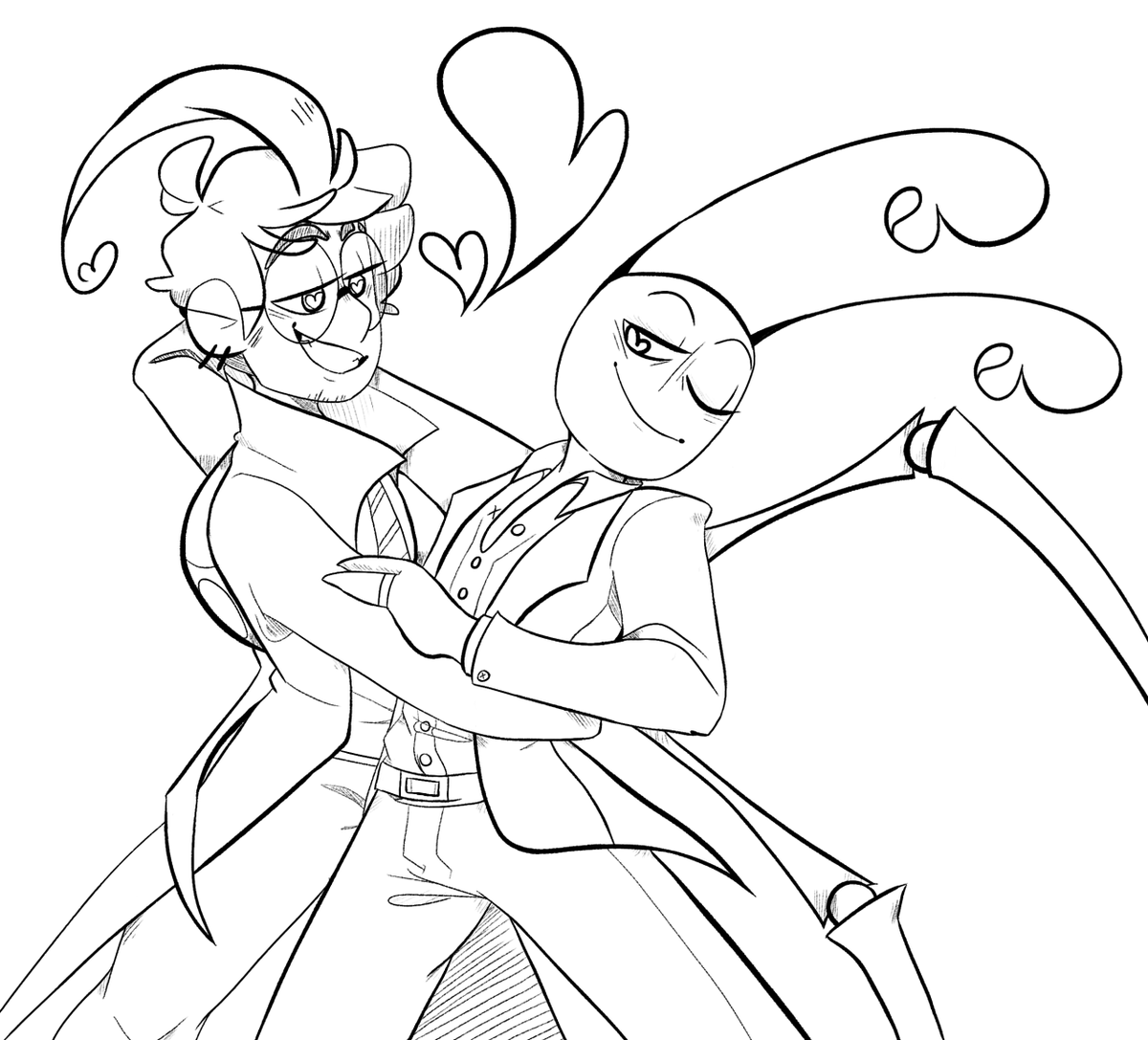 InZadr's tweet photo. Original caption:
My parts of the #artcollab i did with sweetbabyrayray and zimathan on Tumblr, as well as the finished portion of my sketch that ray lined and zimathan colored!
#iz #invaderzim #zadr https://t.co/fXZKYK8Dr0