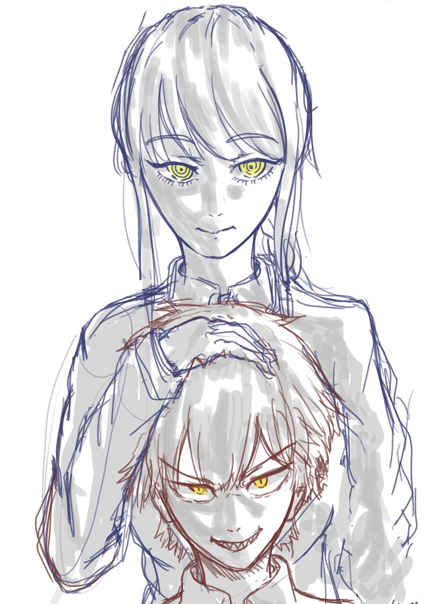 「チェンソーマン」デンジとマキマ
イラストラフ 