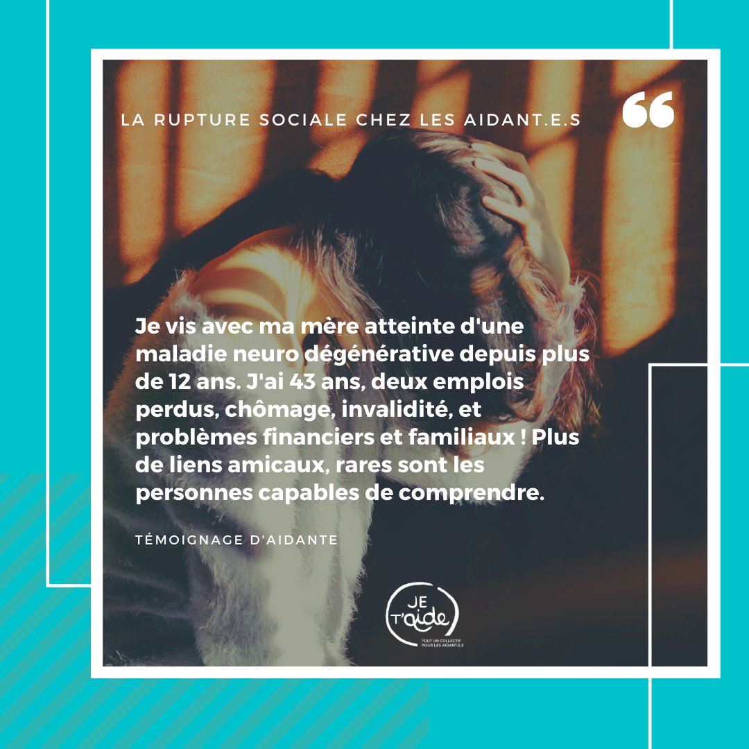 [Rupture sociale🧑‍🤝‍🧑] Devoir gérer l’isolement et l’incompréhension de l’entourage. Nombreux.ses sont les aidant.e.s dans cette situation. Et vous ?