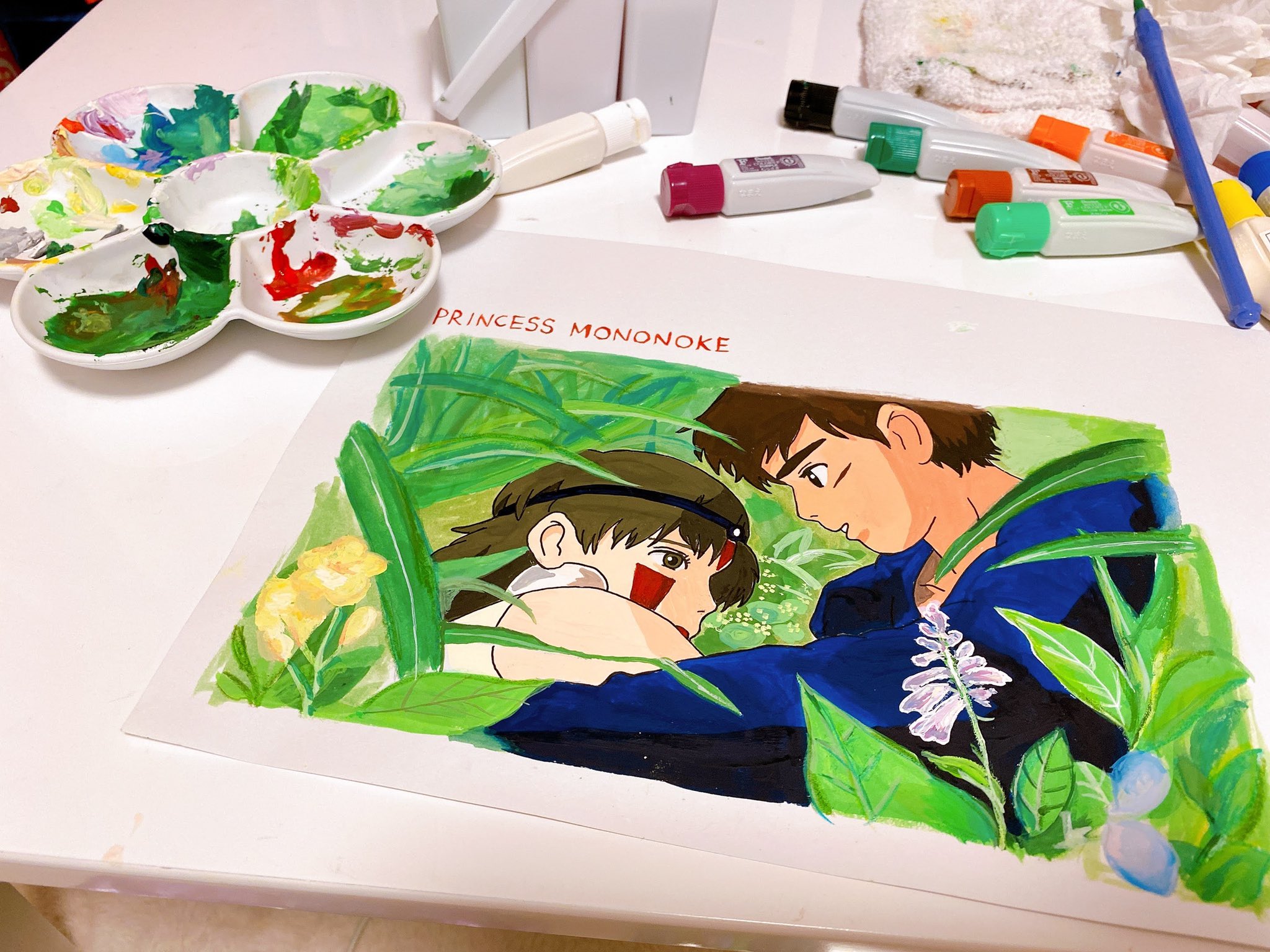 Sally Princess Mononoke 手描きイラスト ジブリイラスト スタジオジブリ ジブリ もののけ姫 サン アシタカ 水彩絵の具 Ghibli Illustration T Co M3gtmyzkd3 Twitter