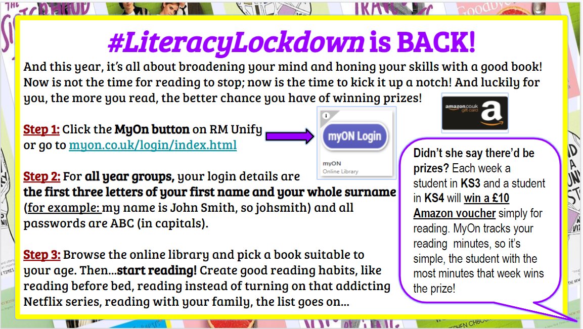 CUMBERLAND STUDENTS! It's time to get reading! #literacylockdown