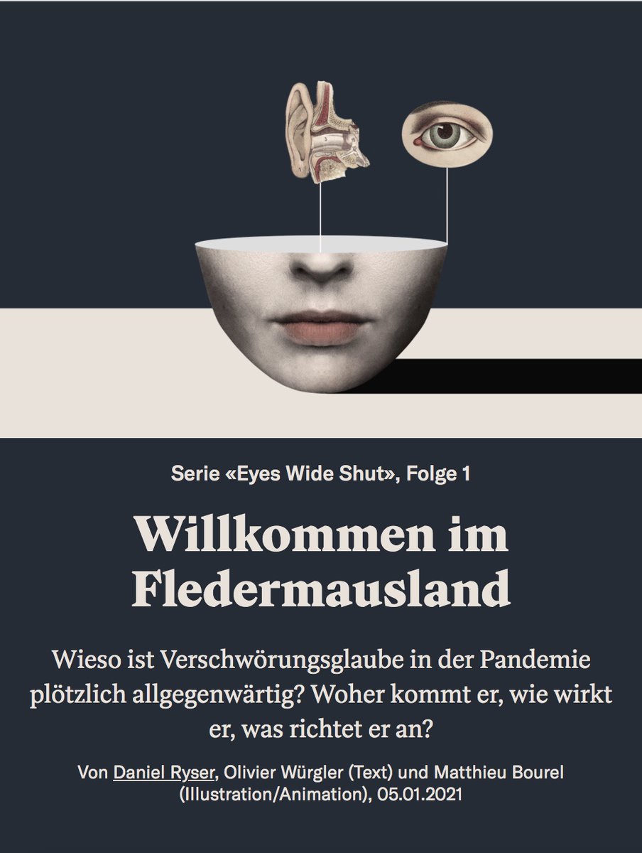 «Glaube nichts! Ausser du siehst es auf Youtube. Oder Facebook.» Verschwörungs­glaube – woher er kommt, wie er wirkt, was er anrichtet. «Eyes Wide Shut», die Serie von @dnlrysr und Olivier Würgler jetzt auf republik.ch. Zum Auftakt: republik.ch/2021/01/05/eye…