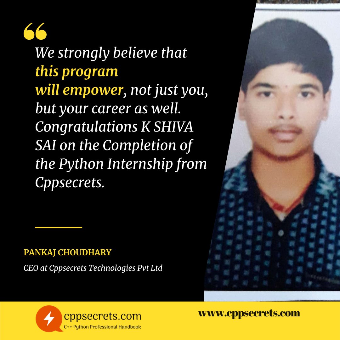 cppsecrets's tweet image. linkedin.com/feed/update/ur…
Explore Articles Written By him Click
cppsecrets.com/user/index.php…
#cplusplus #cppsecrets #100DaysOfCode #100DaysOfMLCode #100DaysWithCppsecrets #100DaysOfPython #100DaysOfCplusplus #CBIT