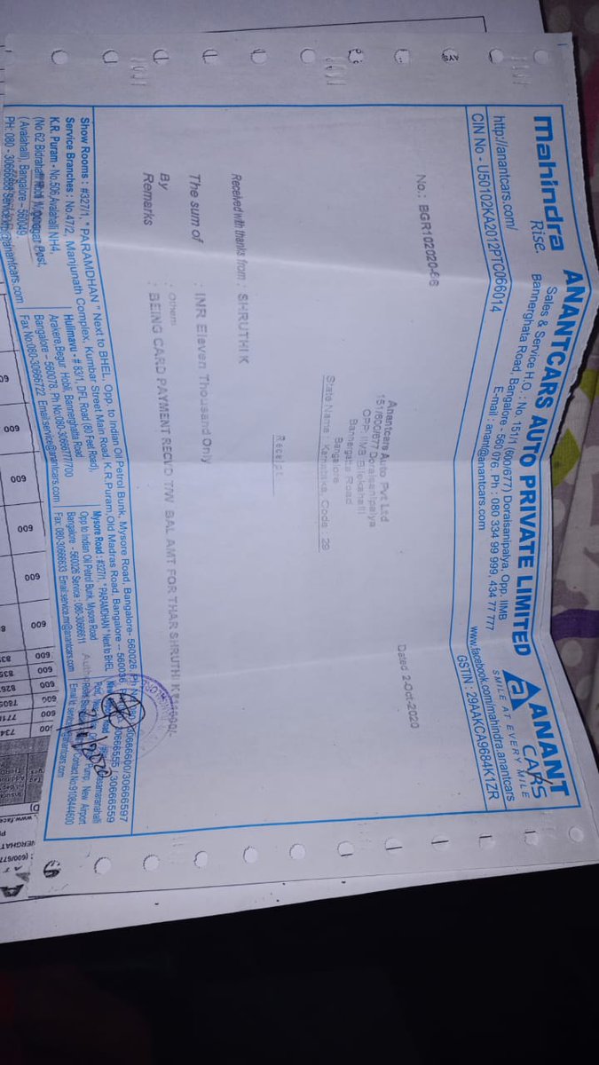 Amith_Raj_K's tweet photo. @anandmahindra
Sir we have booked a Thar petrol At Ananth cars Bannerghatta road Bangalore. 

Pre booking15th Sept 2020 by paying Rs.10000. Then on 2nd oct paid full booking amount Rs.11000 more.

Promise date 03/01/21
Vehicle not received yet. Please help https://t.co/9qTYkIpBsH
