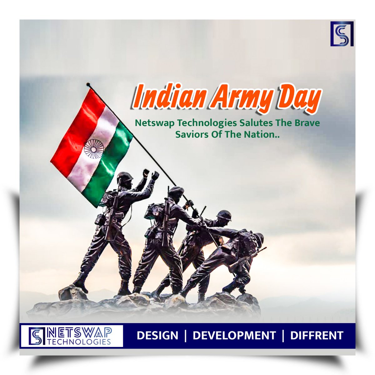 swapnil_karma's tweet image. You stand firm and tall all the time, be it during war, natural calamities or any humanitarian call !
Gratitude to every personnel &amp;amp; their families of the Indian Army.
We sleep peacefully because you are awake.
#ArmyDay 

#NetSwapTechnologies
#webdevelopment
#AppDevelopment
#SEO