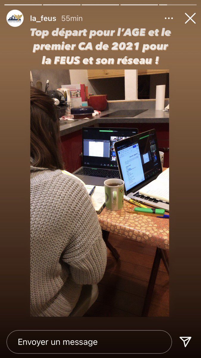 Ce mercredi 13 janvier a eu lieu le premier Conseil d’Administration de l’année 2021 après une Assemblée Générale Extraordinaire.

Au programme :
🔸 Actualisation des statuts
🔸 Adhésion de CITHEME L’ASSO
🔸 Actualités de projets en cours 
🔸 Débats

La FEUS est prête pour 2021 !