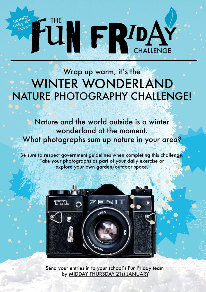 Today, we are launching our Fun Friday Challenge with a Winter Wonderland Nature Photography Challenge. Students have until midday on Thursday 21 January to email their entries to Miss Haley or Miss Young. Please make sure you respect the COVID guidelines by staying local. 📷