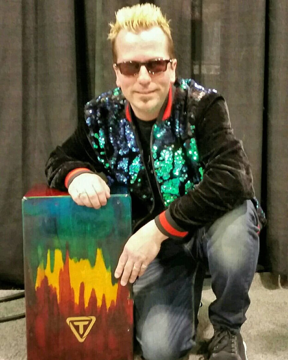 Flash Back Friday post ...
From NAMM 2019 when my friend introduced me to a rep with @TycoonPerc to loan me a cajon for a performance. They loaned me this Master Palette Series cajon for the NAMM booth performance. 
#drummer #percussionist #tycoonpercussion #nammshow #fbf