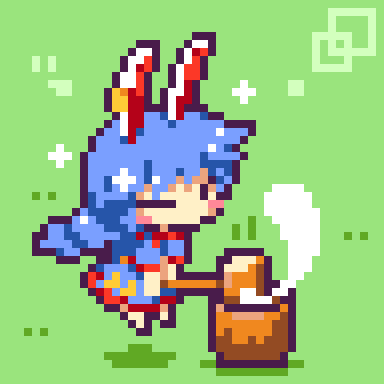 清蘭(東方プロジェクト) 「ぺったんぺったん #dotpict 」|くまもとのイラスト