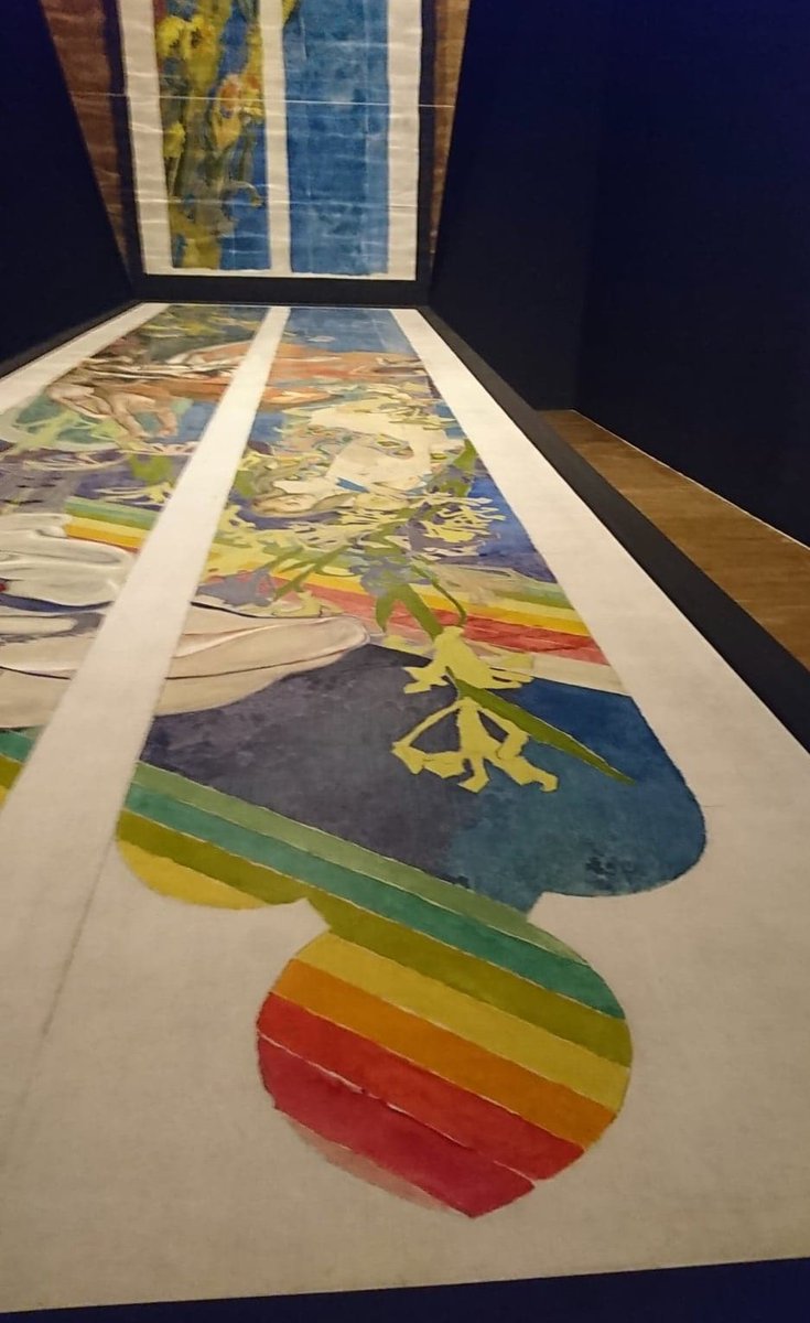 This design was intended for Lwów/Lviv Cathedral as a statement on Polish identity. ‘Polonia’ shows the King with a female Poland personified, a girl dressed in Krakovian costume, & the Virgin Mary. The folk styles meant the work was rejected. It was finally recreated in 2019 7/