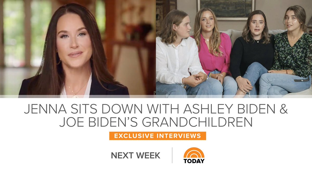 NBCNewsPR's tweet photo. JUST ANNOUNCED: Next week on @TODAYShow, @JennaBushHager’s EXCLUSIVE interviews with President-elect @JoeBiden’s daughter Ashley Biden on Tuesday 1/19, as well as his grandchildren on Wednesday, 1/20.

READ MORE: https://t.co/aK8tMk5SOK https://t.co/oC7KiMQMJV