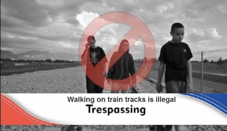 CAOpLifeSaver's tweet photo. Never Walk on railroad tracks! Life could change in an instant. It can take a mile or more to stop a train. A locomotive engineer who suddenly sees someone on the tracks will likely be unable to stop in time.#Illegal #Dangerous #NotWorthTheRisk #StayOffTheTracks #FindASaferPlace https://t.co/guilgDF7tr