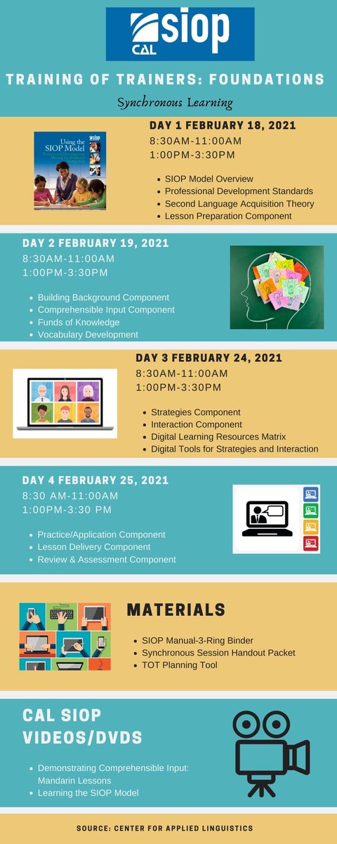 NKCESELProgram's tweet photo. 📅We are so excited to be hosting the Virtual SIOP Foundations training with CAL on February 18-19 &amp; 24-25! 8⃣‼️ We only have 8 spots left!✅Sign up by 1/22 to reserve your spot! Please share this post!🌱 https://t.co/kWtx8af47E
@NKCESKids1st @CAL_Linguistics https://t.co/KHWcJk3GbQ