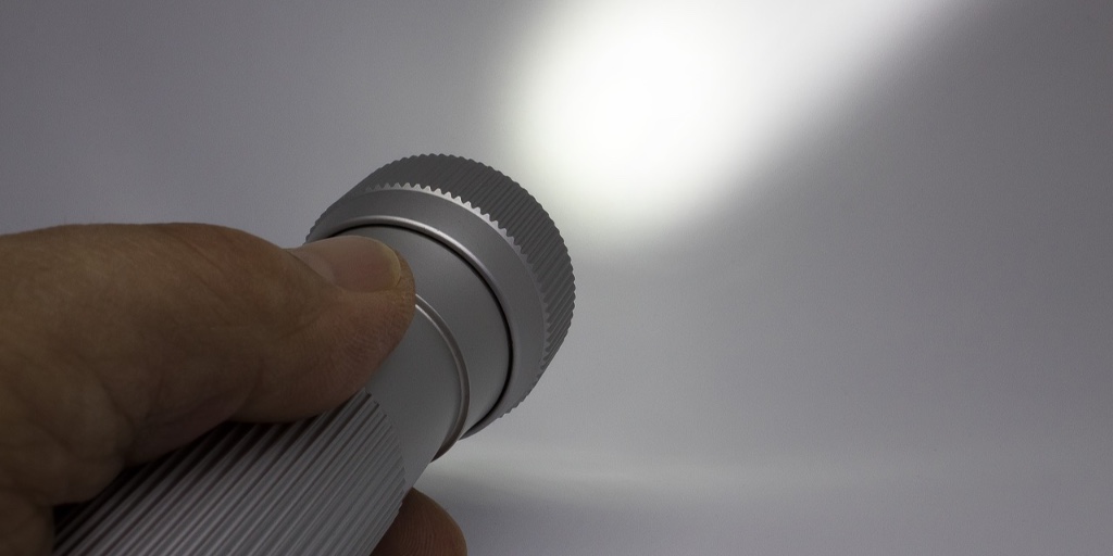 flashlight, hand, led