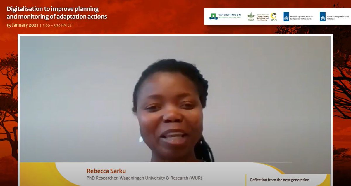 It is possible to make digital solutions work in Africa, but they need to be based on co-production between farmer & provider. Involvement will improve adoption & scalability, says Rebecca Sarku (PhD Researcher @WUR). @CASsummit2021 @minlnv @DutchMFA @UNFCCC
