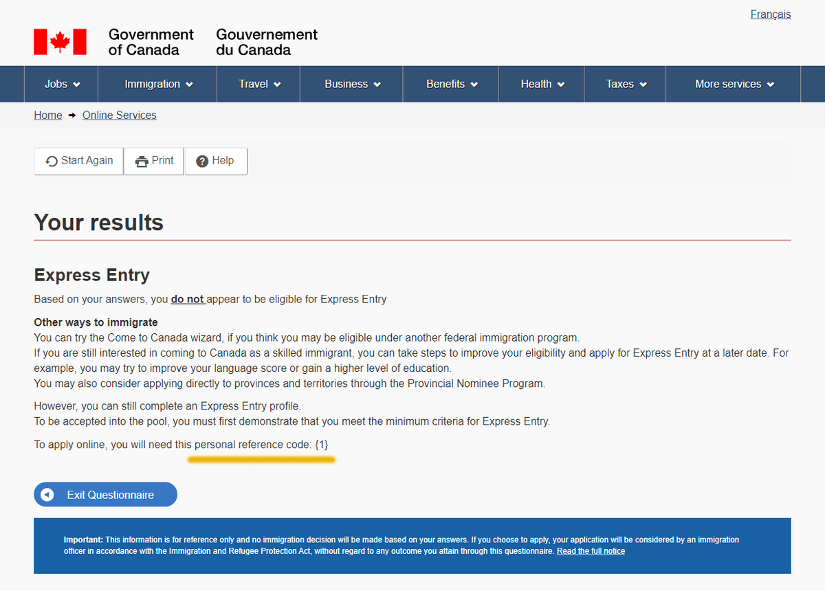 marcosvnrocha's tweet photo. @CitImmCanada Hello. I believe there's something wrong with the Express Entry Eligibility form. I am pretty sure I meet the criteria, but not only the system is telling me I am not eligible, it is not generating a personal reference code. Could you look into it? https://t.co/iPgQOoxgUA