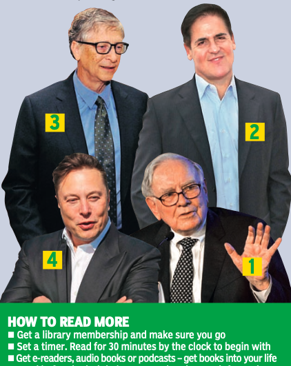 TOIStudent's tweet photo. #Books 
Is there a connection between #reading and #success? Warren Buffet, Bill Gates, Mark Cuban and Elon Musk think so! To know how, download and #read the #TOIStudent Online #weekend edition from https://t.co/J1ZG2iJkAZ 
#education #students #teachers #classroom #parenting https://t.co/faEEjOyTGa