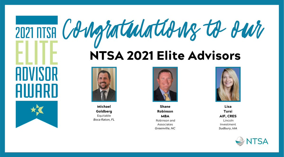 NTSA403B's tweet photo. We are excited to announce the NTSA 2021 Elite Advisors!!
#eliteadvisor #2021ntsa
https://t.co/rx2qoTkQMa https://t.co/hmZrxctXOT