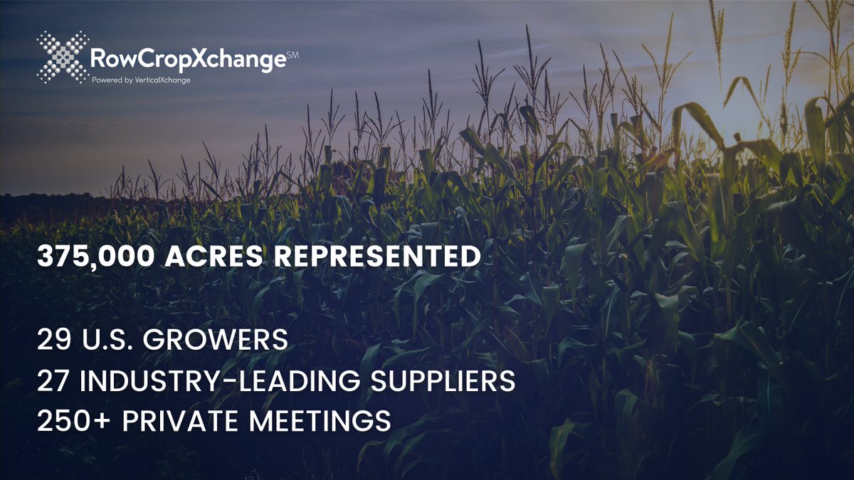 This Sunday is day one of #RowCropXchange week &amp; we’re gearing up to facilitate private meetings between large-scale corn/soybean growers &amp; industry-leading suppliers! To learn more about RCX, visit: lnkd.in/gd8wJ78.