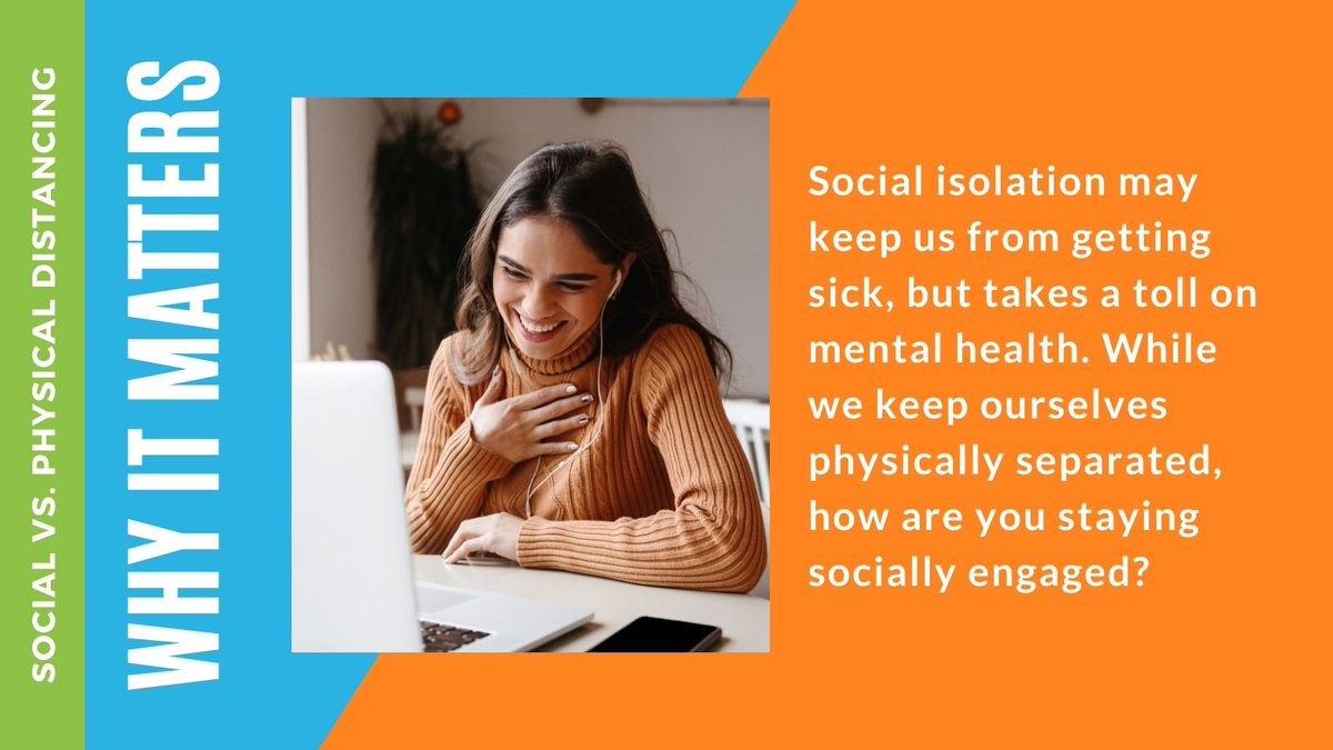 Staying social is SO important for our #mentalhealth, but it's still part of our #socialresponsibility to help #stopthespread. That's why we're making a point of practicing #physicaldistancing instead of #socialdistancing. What are you doing to stay SAFELY socially engaged?