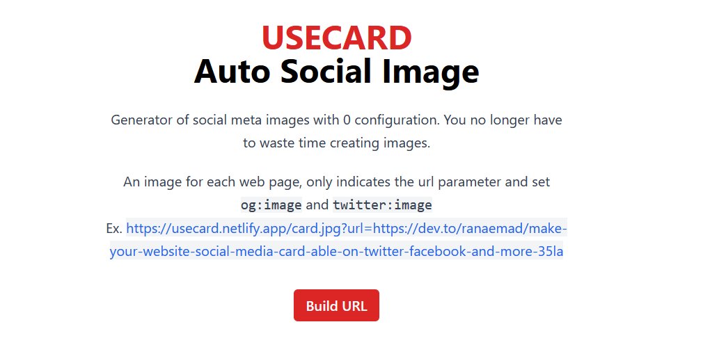 sotoplatero's tweet photo. #usercard Generador automático de social image. Url de la imagen lista para incluir en los meta tag og:image, twiteer:image
- Editor de url
- 5 temas
- Gradientes de colores en el fondo y el texto
ref: @beyondcode @bannerbearHQ @Kikobeats
https://t.co/7OGCNhZ2RS https://t.co/TGe0IDohln