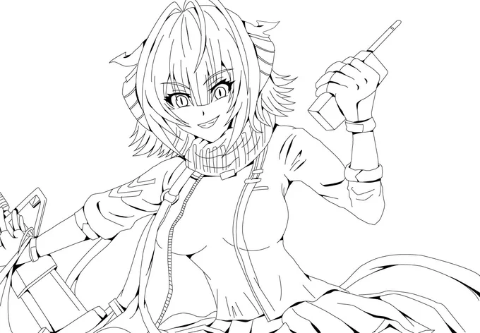 Wの線画できたー

#イラスト
#線画 