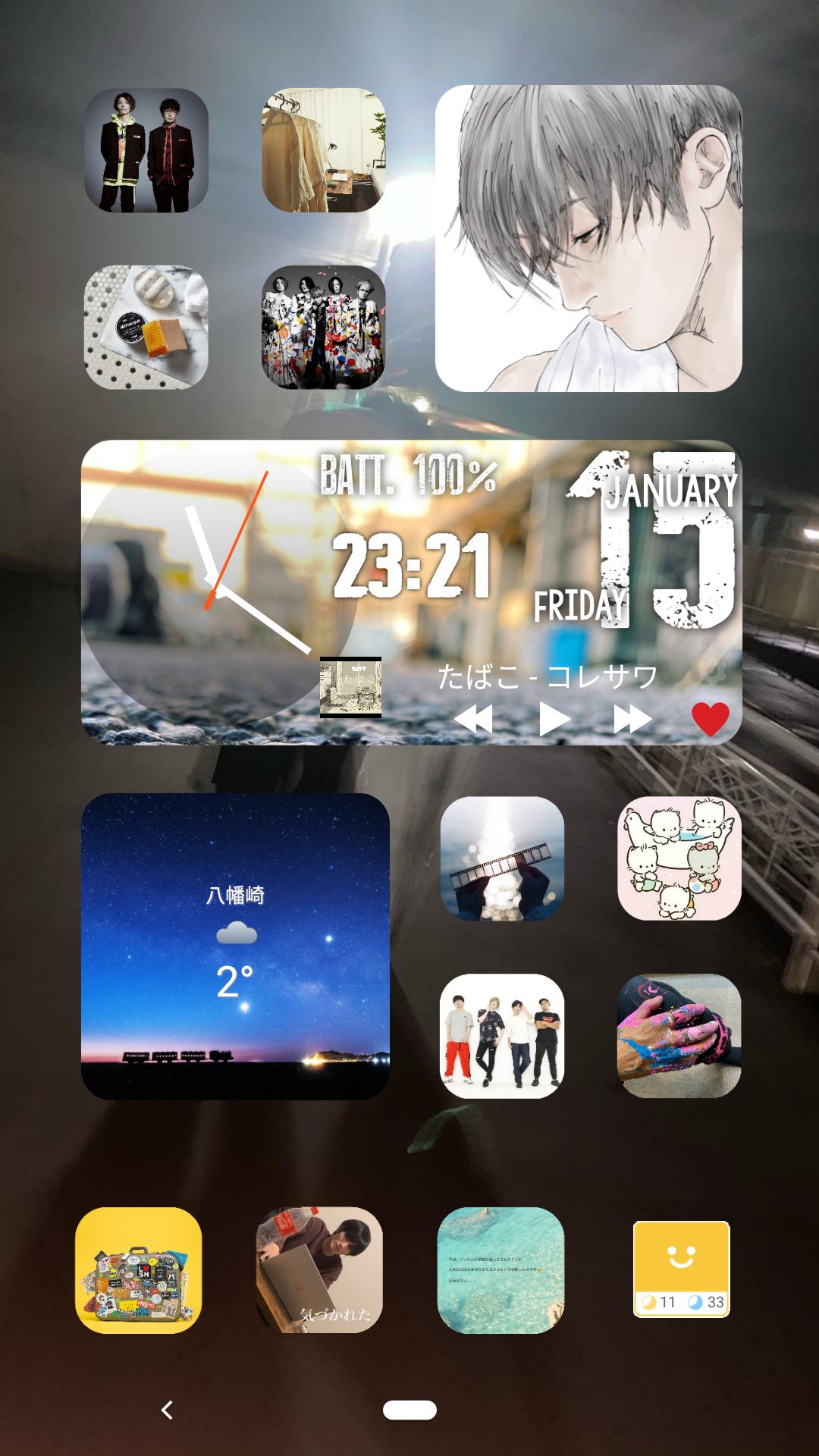 麻祐 なんちゃってiphone 麻祐さん愛用のトータルランチャーでついにやった アイコンの画像はトリミングアプリで丸角スクエアさしてウィジェットの背景はシンプルな写真ウィジェットでやった とりま満足 なんちゃってiphone ホーム画面カスタマイズ