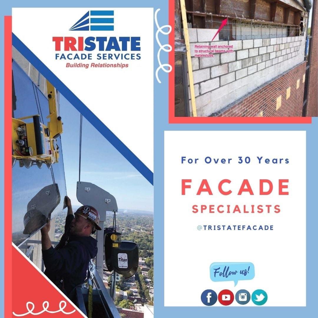TriStateFacade's tweet photo. Hey friends! Did you know you can find us on Facebook Instagram and YouTube too? Give us a follow! #facademaintenance #tristatefacade #waterproofers https://t.co/y0hf4gerrD