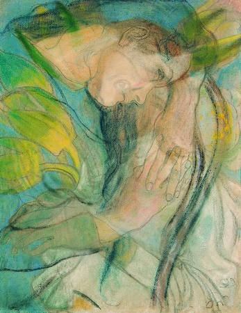 In the 1890s Wyspiański travelled Europe. While in France he befriended Paul Gauguin whose influence can be seen in the portraiture style he developed. Recently, a sketch of Annah, a Javan model of Gauguin’s, by Wyspiański was discovered on the back of another of his works 8/