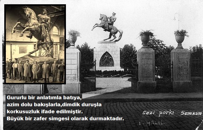 #15Ocak1932'de törenle açılan Samsun #AtatürkHeykeli.
Samsun halkı heykeltıraş H.Krippel’e yaptırmıştır, 
15 Kasım1931'de Samsun’a getirilmiş.
29 Ekim1931'de dikilmiştir.

Atatürk, istediğini bilir, bildiğini yapar, yapamayacağı bir şeyi de istemez. H.Krippel