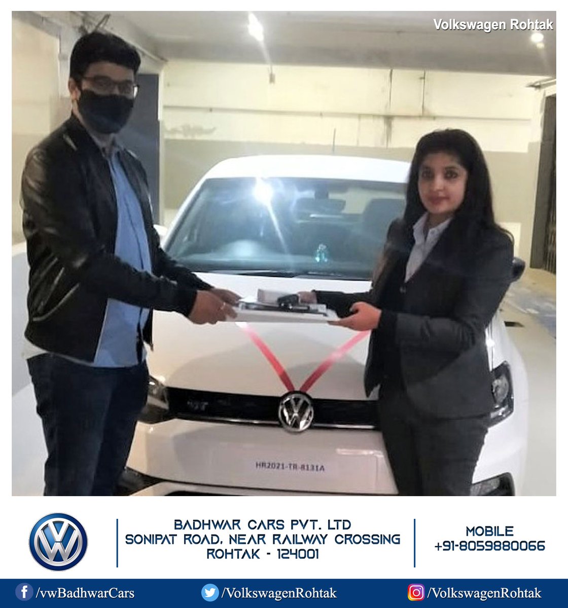 vwrohtak's tweet photo. #Congratulation 🎉 Mr. Sankalp Ji for Being a Part of Badhwar Cars Volkswagen Rohtak Family.
For Test Drive &amp; More Info Call Us : +91-8059880066
Email Us - badhwargroup2@gmail.com
Thanks &amp; Regards
#volkswagen #VolkswagenRohtak #VolkswagenPolo  #Polo #BadhwarCars https://t.co/E90CkOO441