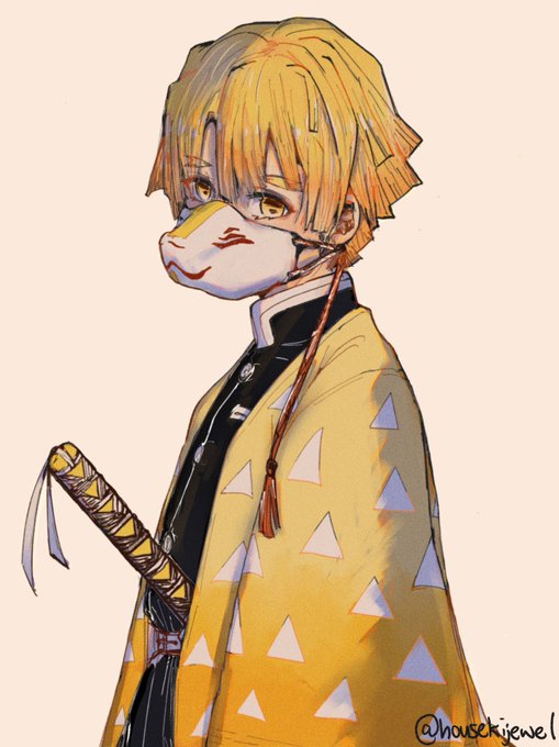 ✨Jewel ✨さんがTwitterに投稿した我妻善逸(鬼滅の刃)のイラスト。