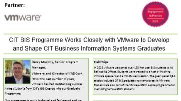 “Over the past number of years, <a href="/VMware/">VMware</a> has had outstanding success hiring students from BIS Degree into our Graduate Program."
<a href="/MTU_Cork/">rtewater</a> works with <a href="/VMware/">VMware</a> to develop &amp; shape BIS graduates through a variety of learning interactions.
Read the #casestudy: bit.ly/3oOhCPt
