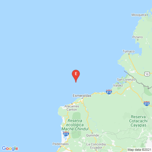IGecuador's tweet photo. #SISMO ID: igepn2021bajz Preliminar 2021-01-15 05:35:12 TL Magnitud:4.88 Profundidad: 5.00 km, a 34.92km de Esmeraldas,Esmeraldas,Latitud: 1.2597 Longitud:-79.7685 Sintio este sismo? Reportelo! en https://t.co/x7Pu21duKj https://t.co/vzYaLyHhgM