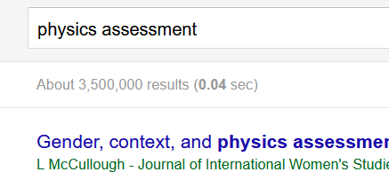 sifilipides's tweet photo. @DrSirera Si replico esa búsqueda en Google Scholar, cambiando "physics assessments" por "physics assessment", sin 's', los resultados me cambian significativamente ¿Se me puede estar perdiendo algo en la traducción? https://t.co/uwoISgxc6t