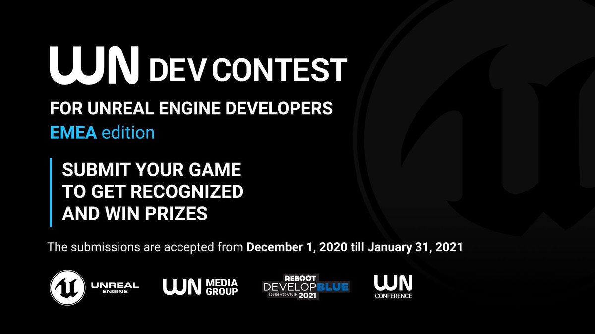 We're happy to share a beautiful opportunity for #devs by our partners <a href="/WhiteNights/">whitenights</a> and <a href="/RebootDevelop/">Reboot Develop</a>: if you are developing on #Unreal consider submitting your playable build to European Unreal contest. More info below: wndevcontest.wnhub.io