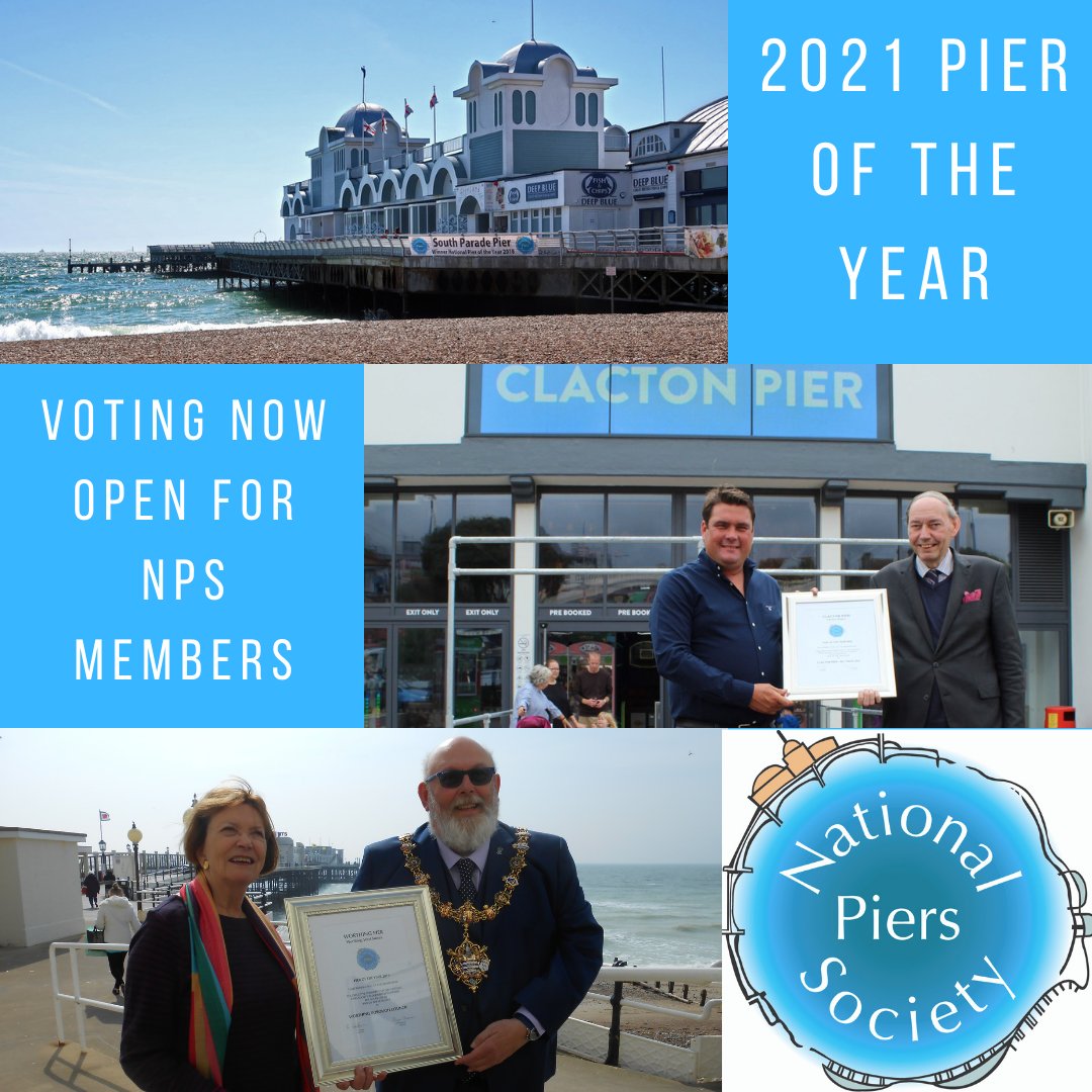 .<a href="/PiersSociety/">NationalPiersSociety</a> Members it's time to vote for Pier Of The Year 2021! Full details are included in #PIERS magazine. Closing date is 28th February. Lets make 2021 #POTY a Pier to remember!