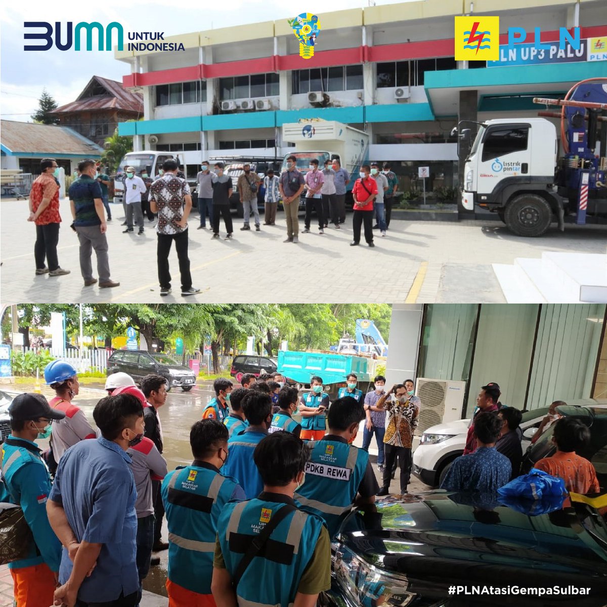_pln_id's tweet photo. Electrizen,
PLN gerak cepat memulihkan kelistrikan di daerah terdampak bencana gempa susulan dengan magnitudo 6,2 SR yang mengguncang Mamuju dan Majene, Sulawesi Barat (Sulbar) pada Jumat (15/01) dinihari 
#PLNAtasiGempaSulbar #PowerBeyondGenerations #ListrikUntukSemua #PLNPeduli https://t.co/rzLAnuo8bv