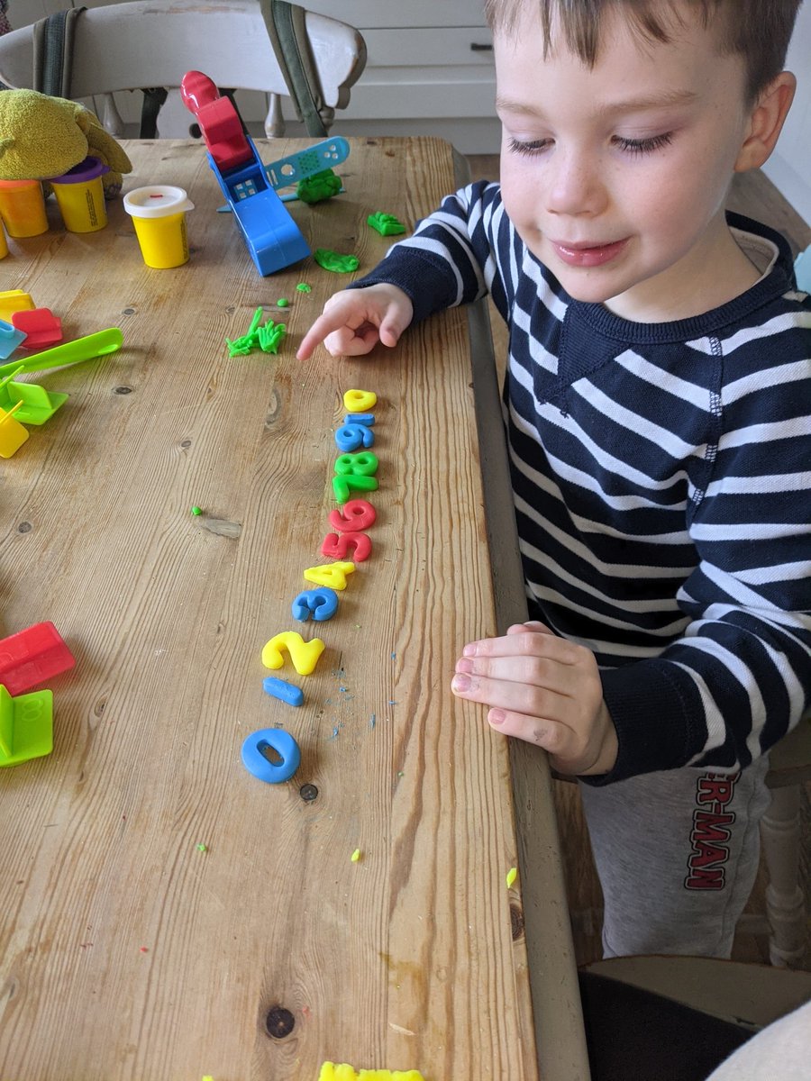 Melrpalm's tweet photo. F has enjoyed finding new ways to count this week, making numbers from Play-Doh and using his toys. 
@Mayflower_MCA @carlyannroseMCA https://t.co/Xmpcbxw9Nm