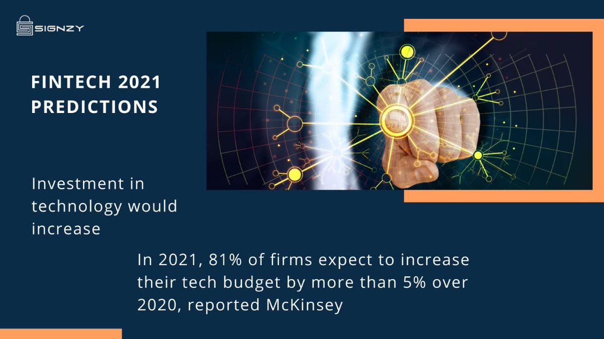 TeamSignzy's tweet photo. Global #FinTech ecosystem reached a value of $111,240.5 Mn in 2019. It is expected to grow at a CAGR of 9.2% to $158,014.3 Mn by 2023. With ongoing evolution of technologies, 2021 can be the promising one &amp; the above-predicted market size can be true. Here we are with 4 trends: https://t.co/r4ioMqX2Sm