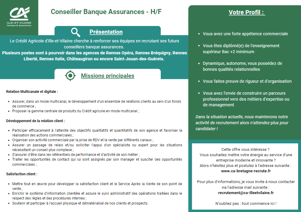 Crédit Agricole Ille-et-Vilaine Recrute tweet media