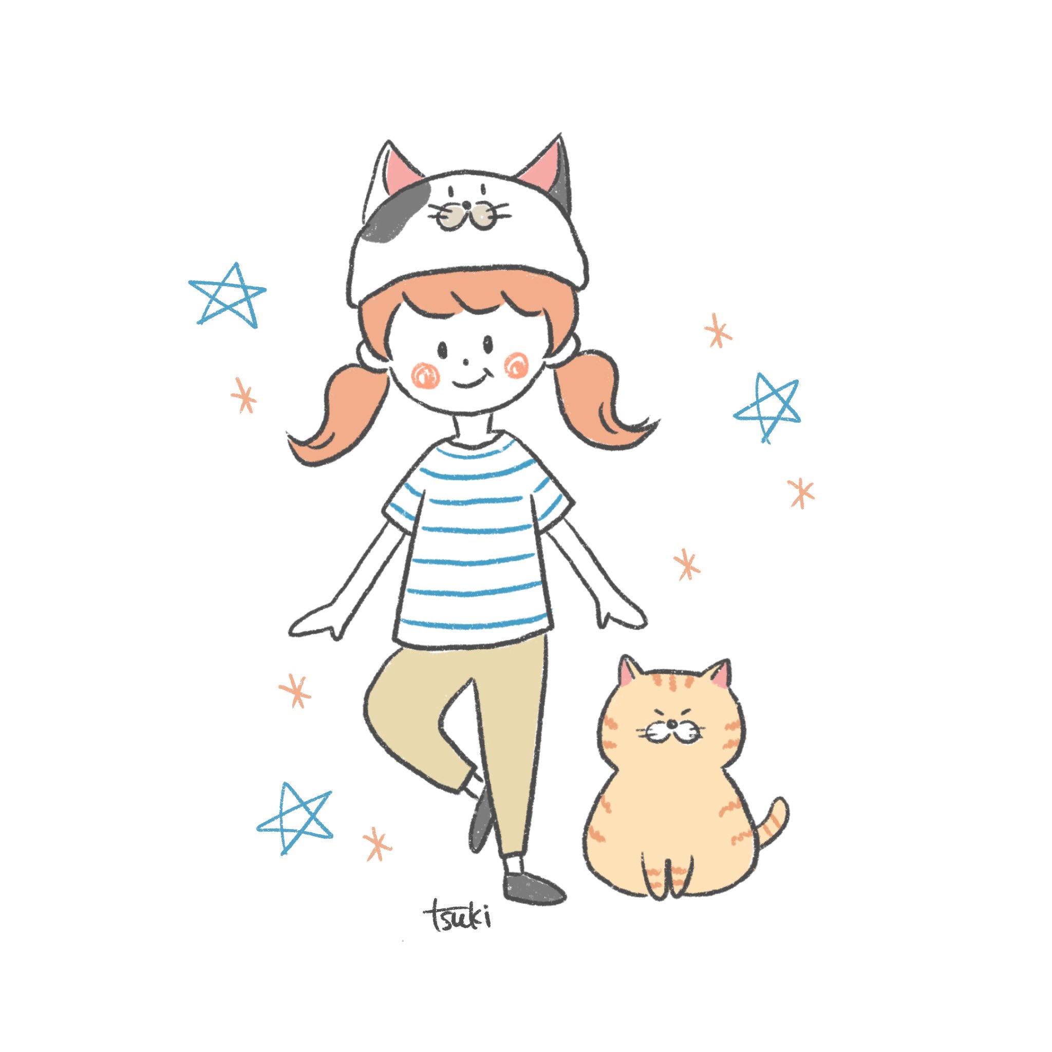 Tsuki 猫かぶっててもいいじゃない 猫のイラストはうちの猫がモデル ぽっちゃり系なのです イラスト イラスト好きな人と繋がりたい ゆるい絵 ゆるいイラスト ゆるかわ 癒し お絵描き フォローミー Illust 女の子イラスト