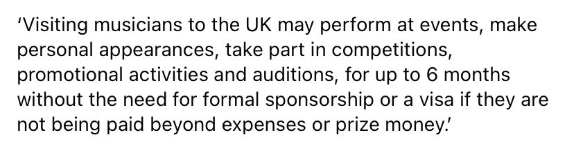 Dear <a href="/BorisJohnson/">Boris Johnson</a> Being able to perform for free really does not solve the issue for professional performers/musicians and crew. This is not our hobby. This is our career and our livelihood, one which, like any other job, we are paid to do #letmusiclive