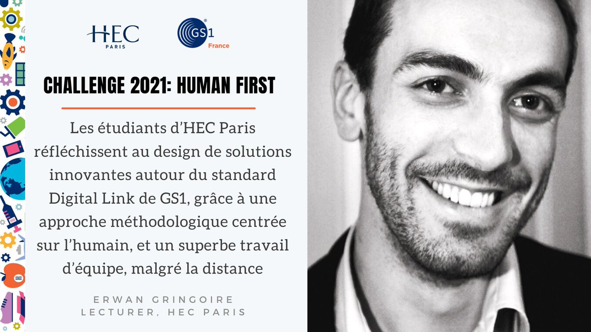 HECParis's tweet photo. Comment créer de la valeur pour l'humain, grâce au standard Digital Link de @GS1France ? Avec @ErwanGringoire, CEO @playgrnd et coach des étudiants @HECParisMasters pour le Challenge 2021: Human First #HECGS1FranceChair https://t.co/H419zTvYHX