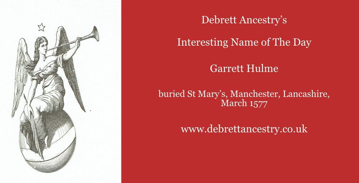 DebrettAncestry's tweet photo. #InterestingName Garrett Hulme
#Genealogy #FamilyHistory #Ancestry
Take a look at our #SurnameStudy for this name, which is available here: https://t.co/abjVToh9ap https://t.co/tdBlqHYvj5
